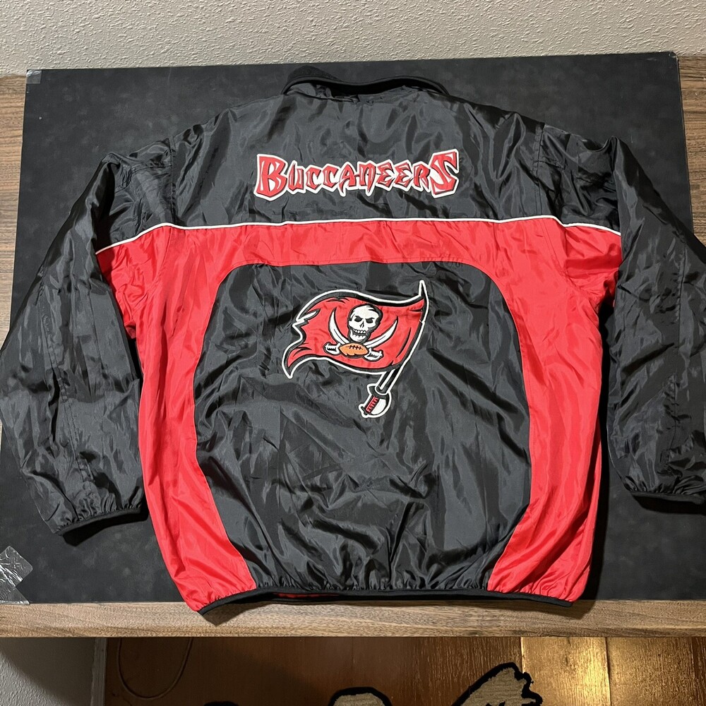 Vintage Tampa Bay Buccaneers Racing Jacket Varsity Bucs Reversible NFL Football